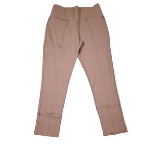 Betabrand Medium Short Petite Tan Power Down Pants Skinny Yoga Gym Brown Pull On